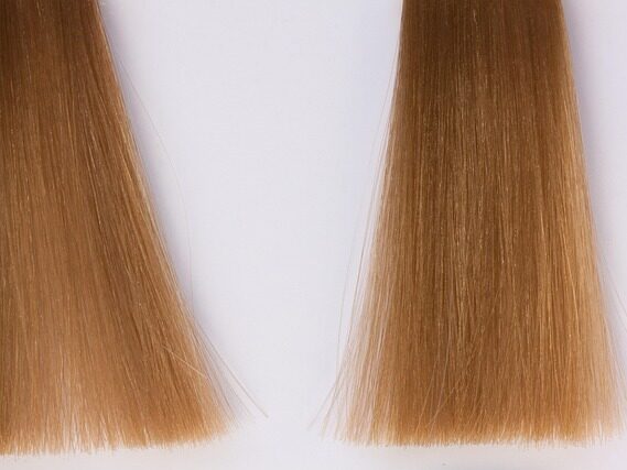 ヘアカラーのサンプルが2つある画像