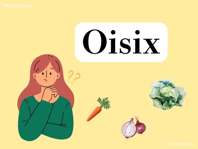 オイシックスの文字と考える女性のイラスト画像